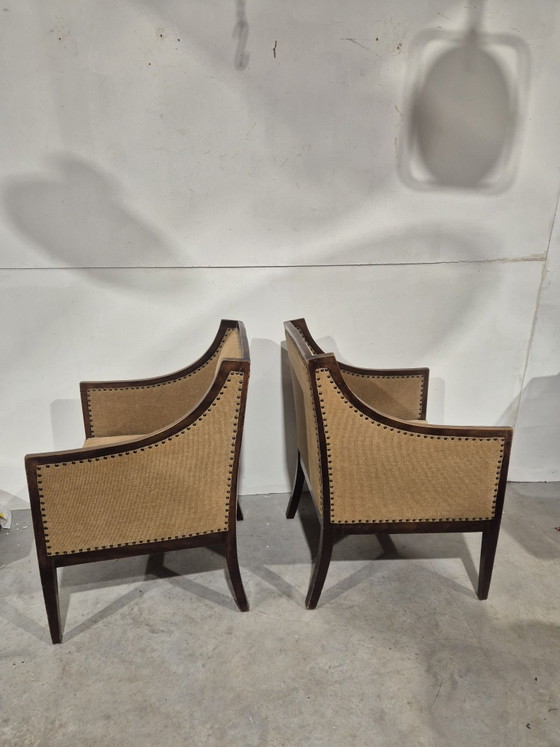 2 Poltrone Art Déco nello stile di Jean Michel Frank – Legno (photo 4 of 6)