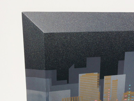 Image 1 of Large painting: Skyscrappers by FRANCO (USA) 80s (152x102)