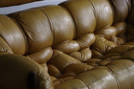 Image 1 of Divano a tre posti Percival Lafer MP-81 in pelle gialla, Brasile anni '70