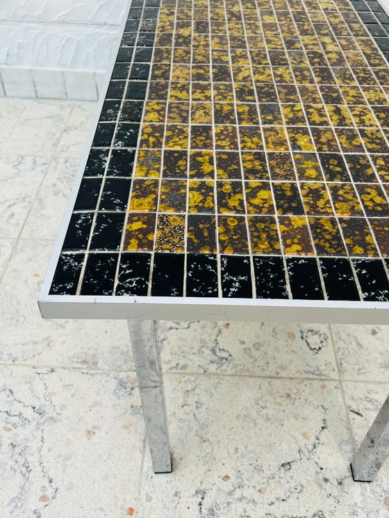 Image 1 of Salontafel in jaren 70-design, metallic keramiek