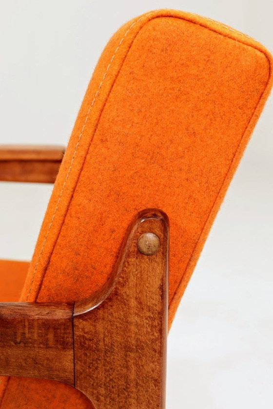 Image 1 of Vintage armchair papaya orange wool 1960