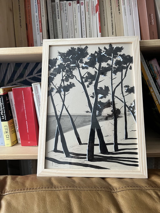 Encre de Chine sur papier naturel.  Format 30x21 cm