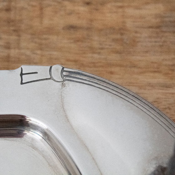 Vintage Silver-Plated 1960s French Foie Gras Dish: Duck-Shaped Handles and Art Deco Design (photo 4 of 10)