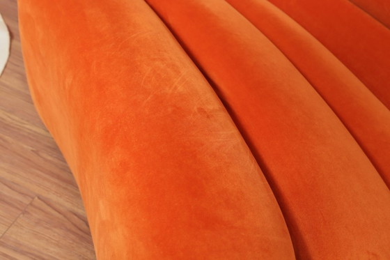 Image 1 of Sofá modular de 2 plazas en terciopelo naranja quemado