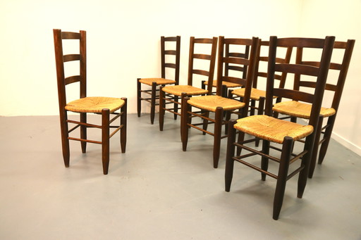 Set aus 8 (möglicherweise 8) Bauche Nr. 19 Charlotte Perriand Stühlen