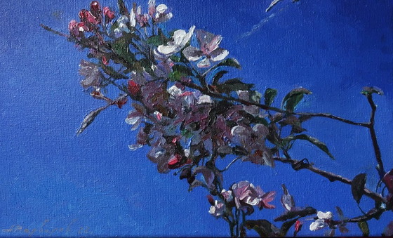 Peinture à l'Huile Originale Art Moderne Symbolisme Ciel Printemps Mai 2022 – Peintures et dessins, Canvas (photo 5 of 5)