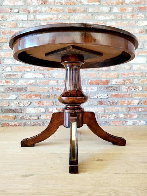 Table d'appoint avec plateau en laiton style Empire / Hollywood Regency