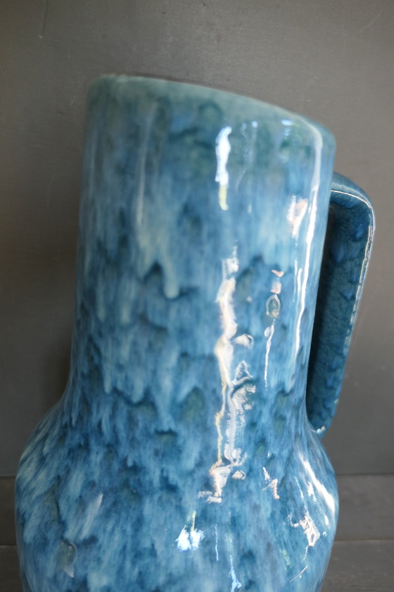 Image 1 of Vintage Scheurich 408 40 Vase W. Germany Turquoise