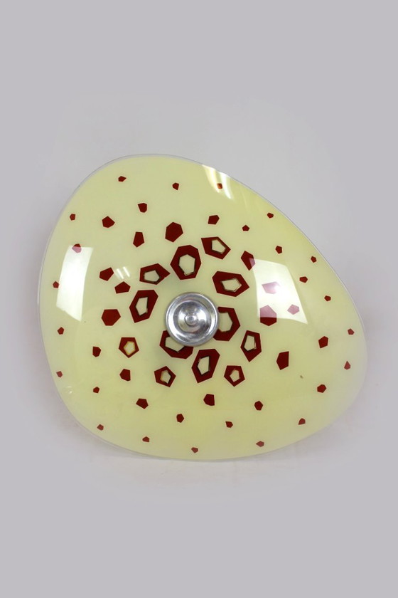 Image 1 of Large Vintage Czechoslovakian Opaline Glass Pendant Lights, 1970s, Set of 2
