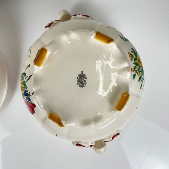 Image 1 of Soepterrine met deksel, model Réverbère, van KG Lunéville