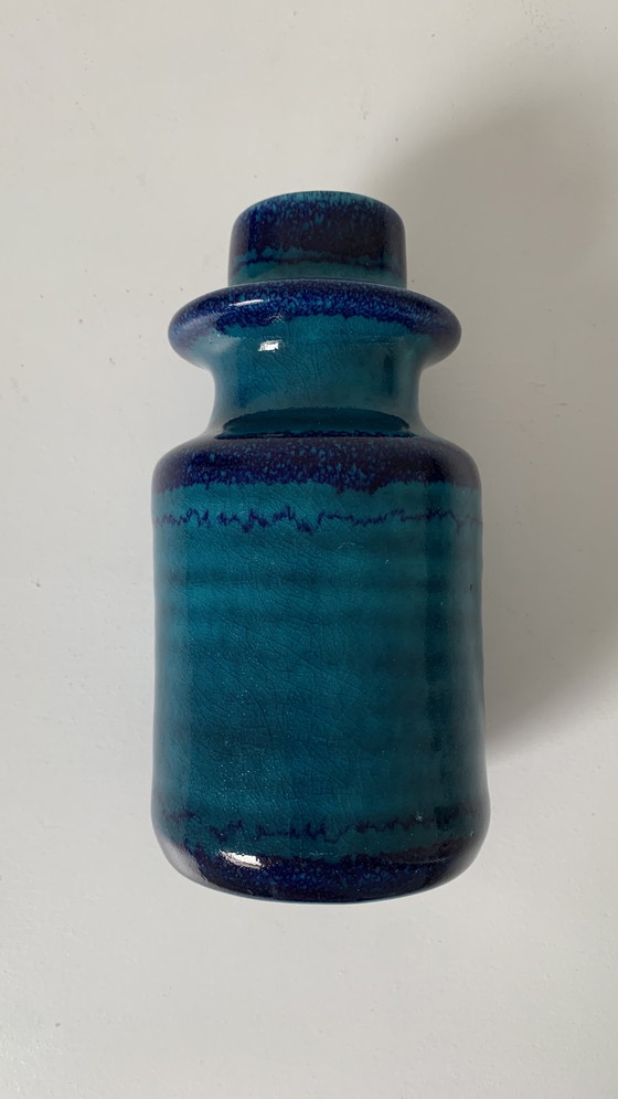 Image 1 of Jarrón esmaltado azul turquesa puntiagudo de Jaap Ravelli.