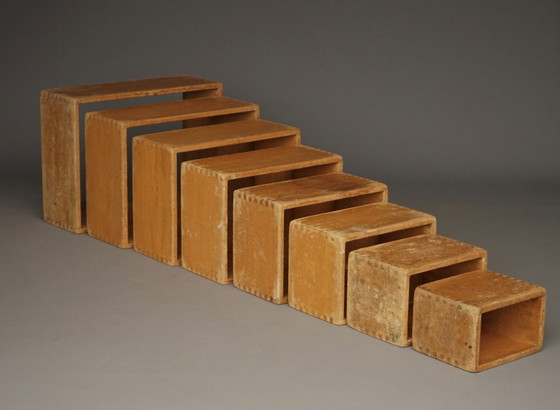 Image 1 of Blocs de construction en bois pour enfants, ensemble de 8, années 1950