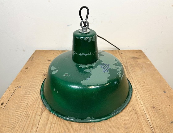 Image 1 of Green Industrial Factory Pendant Lamp, 1960s