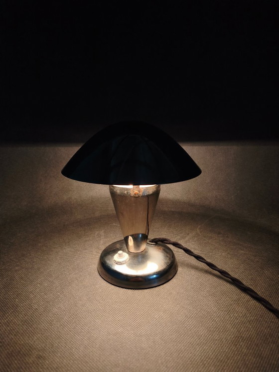 Image 1 of Bauhaus Chrome Table Lamp with Adjustable Shade, 1930s