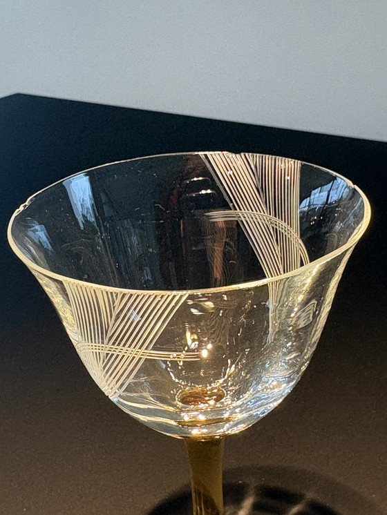 Image 1 of Service Art Déco (années 1930) composé de deux verres à porto et d'un verre digestif