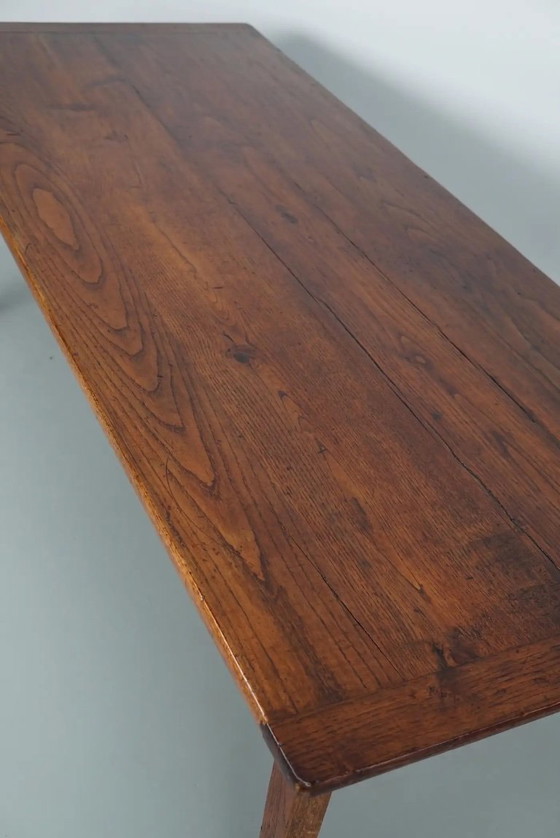 Image 1 of Antico tavolo da pranzo rustico francese in rovere, inizio XX secolo