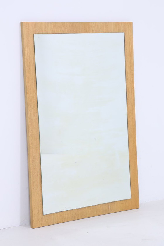 Image 1 of Specchio vintage Hellerau 60s | Mid Century Specchio da appendere Specchio in legno Retro inclinato Vintage #06-08