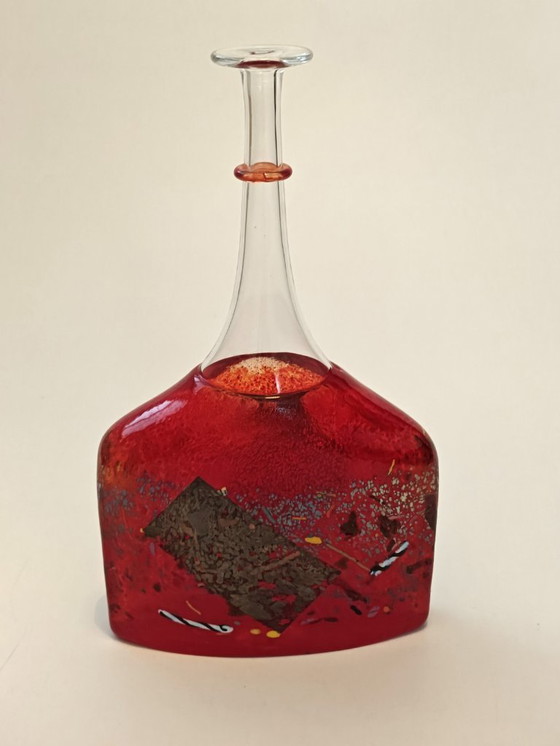 Image 1 of Beautiful orange vase by Bertil Vallien for Kosta Boda, type Satelitte