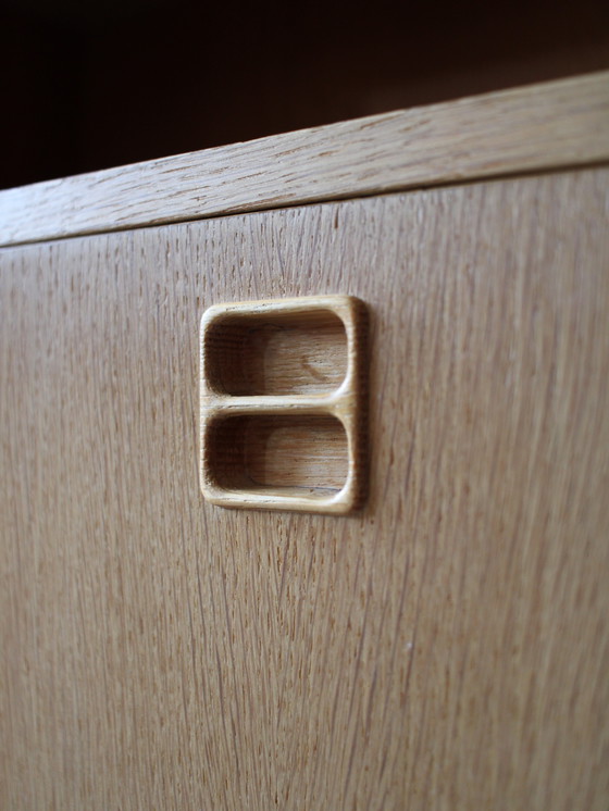 Image 1 of Vintage Deense boekenkast met klep in eiken