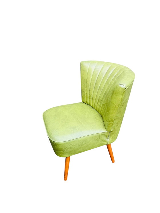 Image 1 of Vintage Groen Cocktailstoeltje / Club Fauteuil Jaren 60