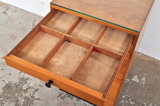 Image 1 of Vintage beukenhouten schoolkast / ladekast, 1950s