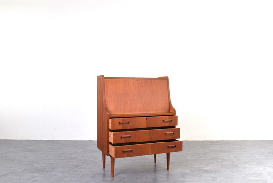 Image 1 of Mid-Century Danish Teak Secretary by Gunnar Nielsen for Tibergaard, 1960s.