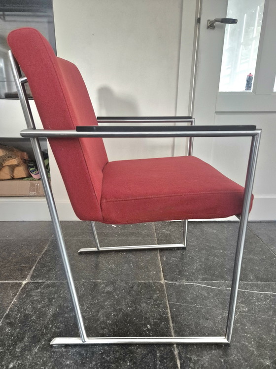 6 chaises HARVINK (3 grises; 3 rouges), Chaises de salle à manger, Métal, Textile, Noir (photo 6 sur 8)