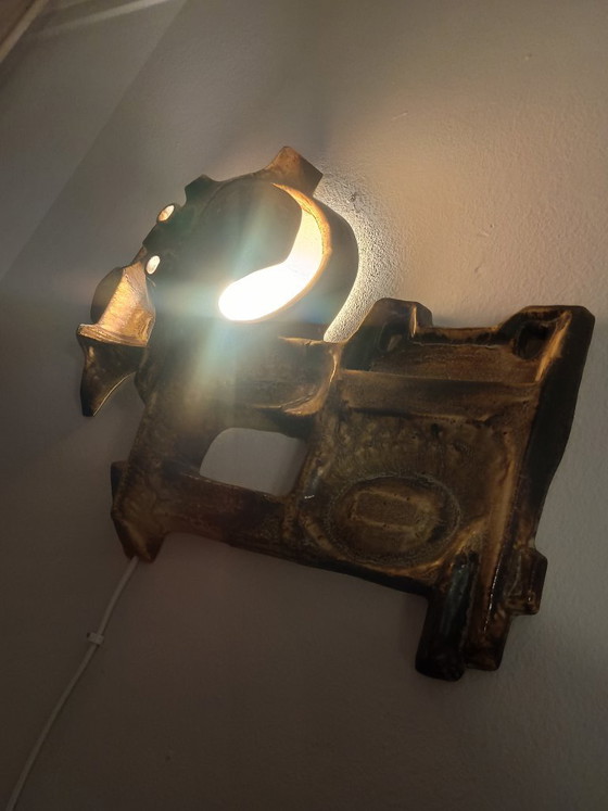 Image 1 of Lampada da parete in ceramica brutalista anni '70