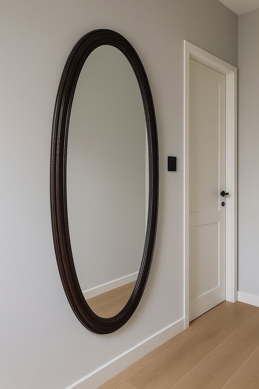 Spiegel mit dunklem Rahmen