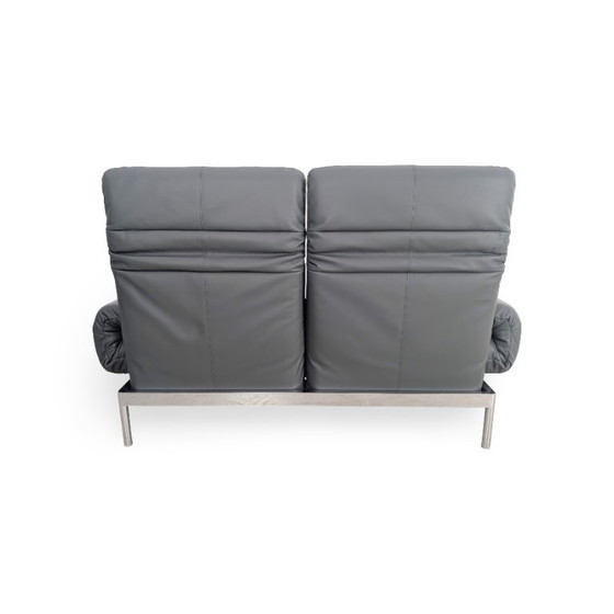 Image 1 of Original Rolf Benz Plura Sofa, designer couch, leather, two-seater, grey