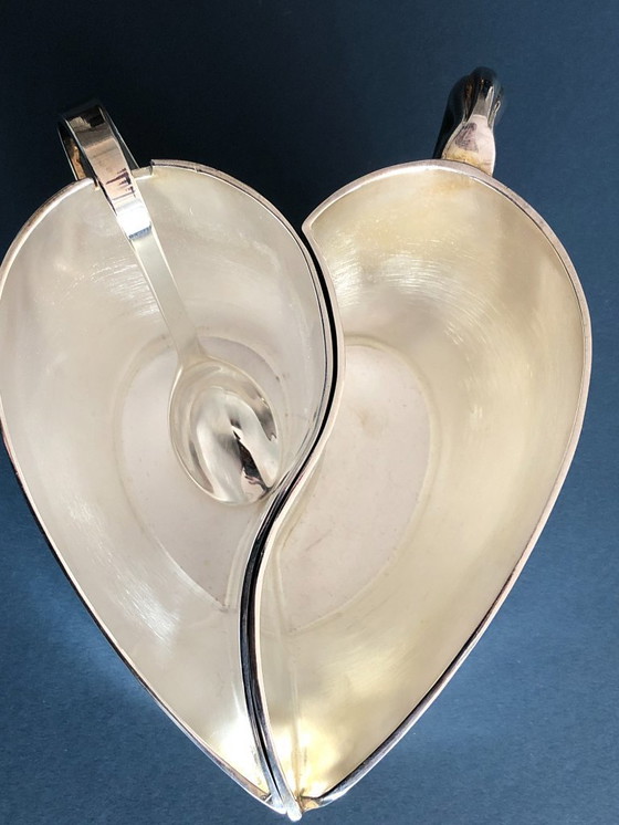 Image 1 of Silver plated sugar and milk jug with matching spoon