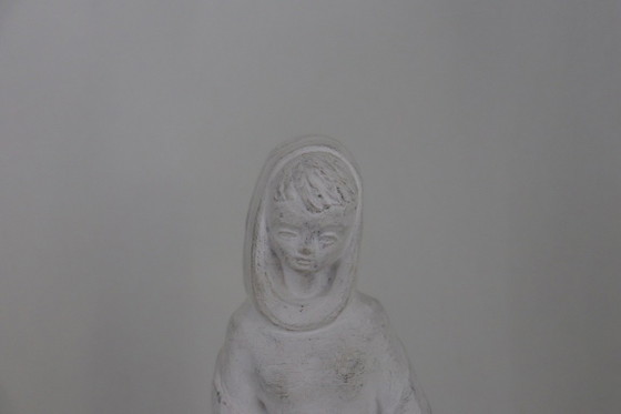 Prachtig Gestileerd Vintage Maria Beeld met Kindje Jezus – 32 cm / 1,9 kg – Beeldhouwkunst, Ceramic (photo 5 of 7)