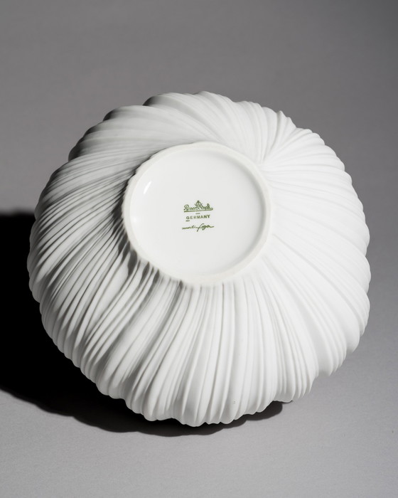 Image 1 of Rosenthal Vase Duo Martin Freyer Bisque Porcelain Plissée Iconic Design 2. Wahl 