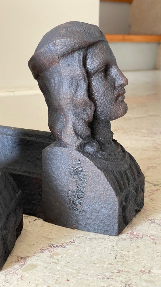 Image 1 of Paire de CHENETS Anciens Fonte d'Acier VINTAGE