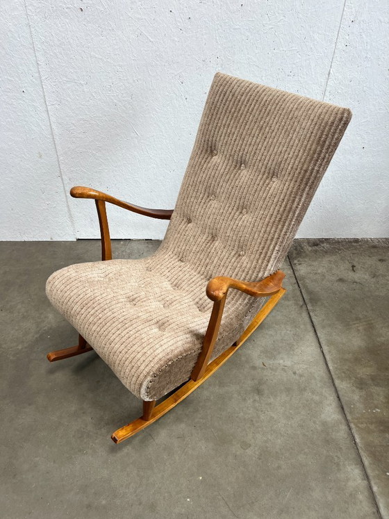 Image 1 of Sedia a dondolo vintage, in teak, Svezia, anni '50