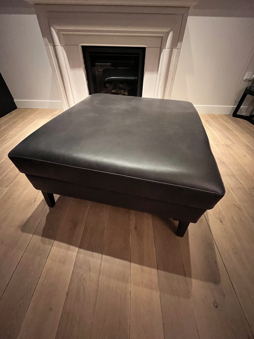 Poef Hofstede Raanhuis bruin leer