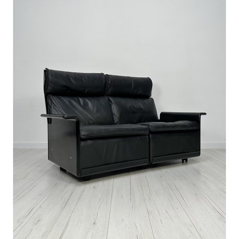Couch Rams Vintage 620 Sofá de cuero de 2 plazas de Dieter Rams para Vitsoe años ...