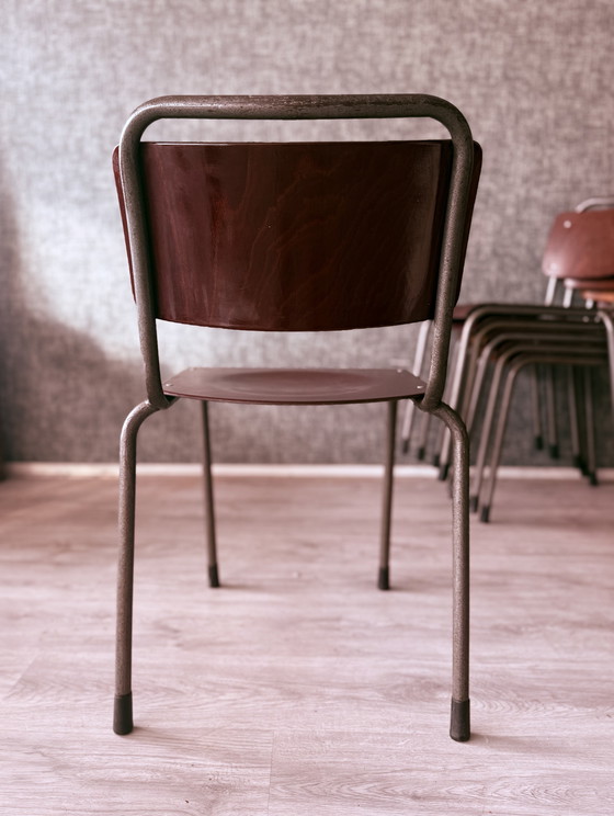Image 1 of 6x Gispen ‘TU Delft’ 106 Chairs Pagholz, Netherlands, 1950s