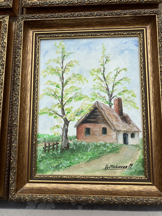 Image 1 of Ensemble unique de 6 tableaux – Les Quatre Saisons et Paysages (1994)