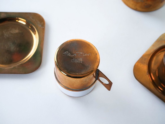 Image 1 of Porseleinen koffieservies, Italiaans design, jaren 70, ontwerper: Claude Delvé, fabrikant: Delfi