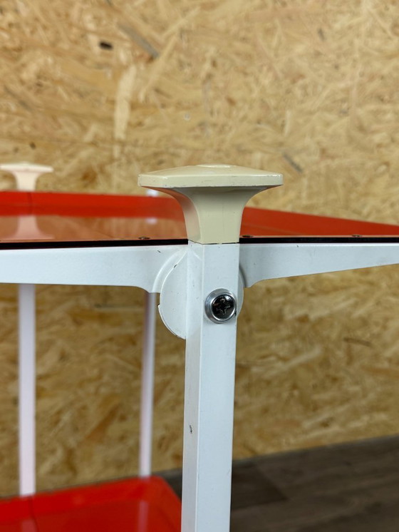 Image 1 of 60er 70er Jahre Servierwagen Dinett Beistelltisch Orange Space Age Design