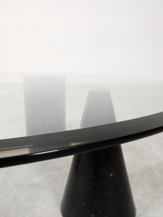 Image 1 of Table basse vintage italienne en marbre avec plateau en verre