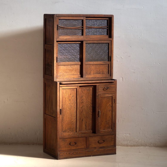 Antiker japanischer Mizuya Dansu aus Keyaki-Holz – Japan, circa 1930 – Sideboard, Brass (photo 7 of 40)