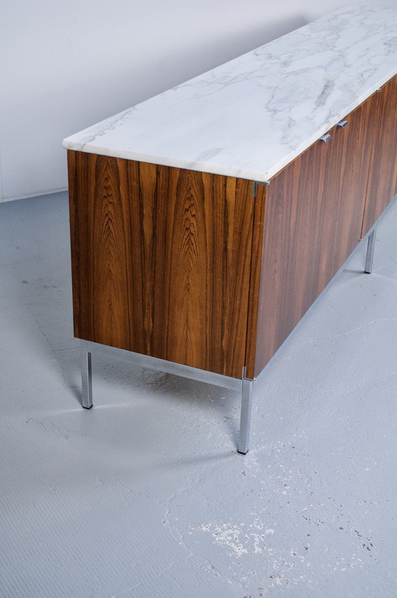 Image 1 of Florence Knoll 60's Rosewood Marble Sideboard Knoll International Editor