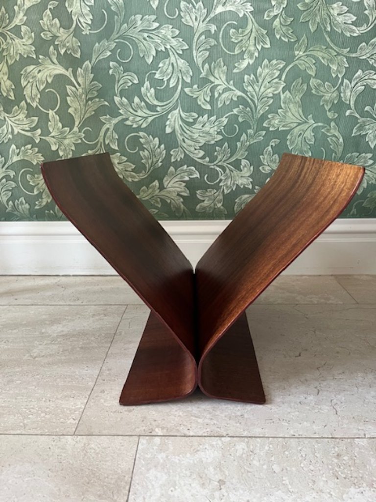 Vintage Umbra Magazine Rack in Bent Wood – Scandinavian Design