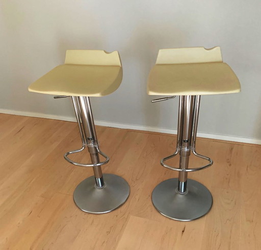 Two comfortable bar stools