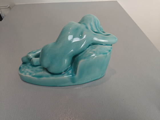 Image 1 of Figurine en céramique Zsolnay turquoise