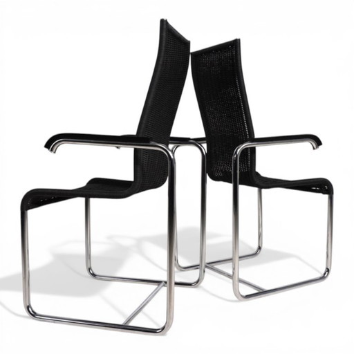 Ensemble de 2 chaises cantilever Tecta D25 avec accoudoirs, par Axel Bruchhäuser, 1980