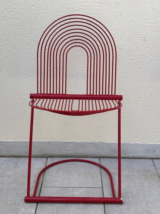 Image 1 of 2 sedie a dondolo di Jutta e Herbert Ohl Rosenthal Lübke, 1982, acciaio laccato rosso