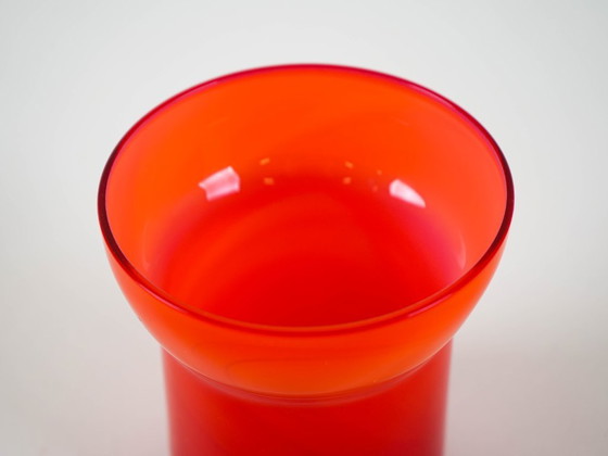 Image 1 of Red glass vase, Danish design, 1970s, made in Denmark